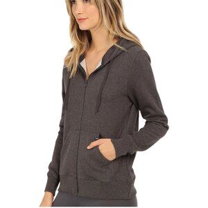 Pact Organic Cotton Brushed Fleece Zip Hoodie in Dark Gray